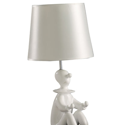 21.25" White Modern Clown Phone Holder Resin Table Lamp