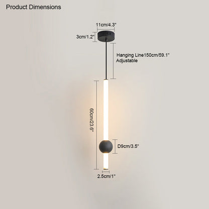 Diff White & Black Tube Pendant Light-DF2093