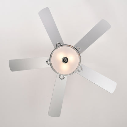 52" 3-Light Chrome Drum Shade LED Ceiling Fan