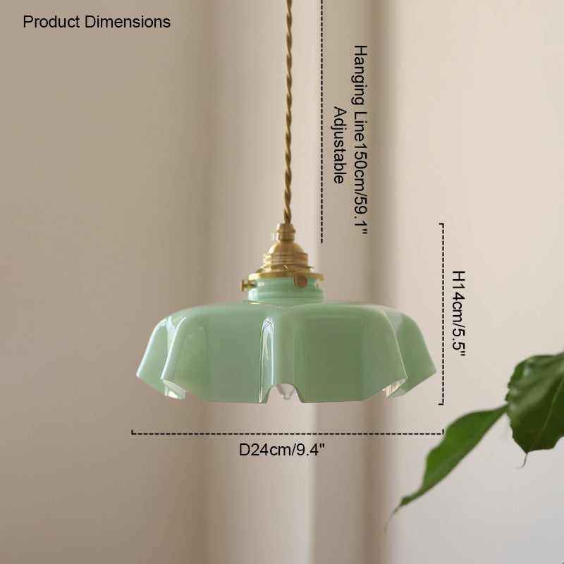 Diff Retro Coloured/Pink Glass Pendant Light-DF2084