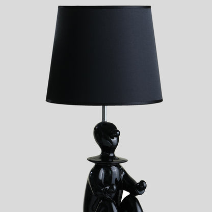 21.25" Black Modern Clown Phone Holder Resin Table Lamp