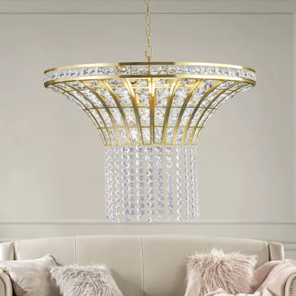 8-Light 23.6" Wide Crystal Waterfall Chandelier-DG2007