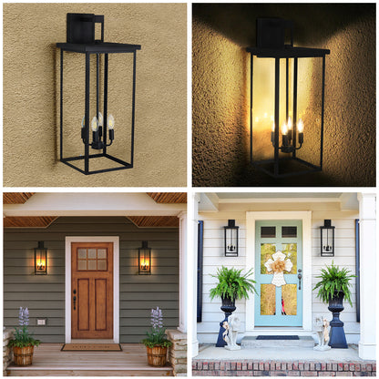 4-Light Black Outdoor Wall Light-DG2001