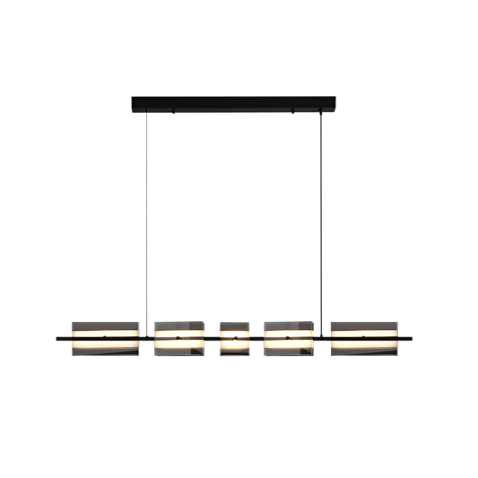 Diff Amber/Smoked Glass Linear Chandelier-DF2221