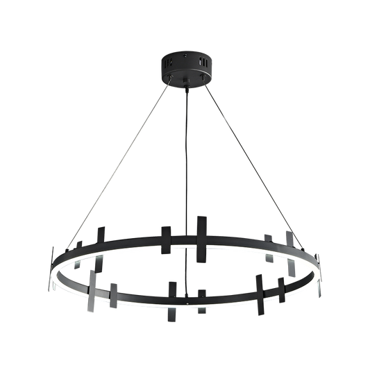 Diff Black Brass Circular Chandelier-DF2237