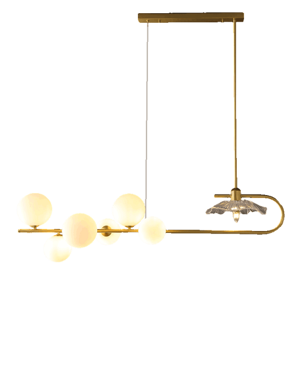 Diff Linear Glass Bubble Brass Chandelier-DF2252