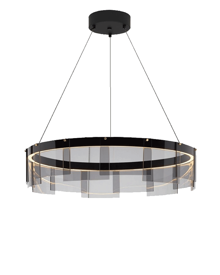 Diff Smoked Glass Round Chandelier-DF2202