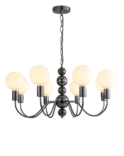 Diff Milk Glass Globe Black Arm Chandelier-DF2173