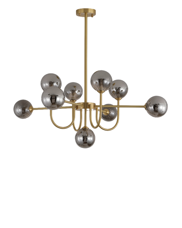 Diff Glass Globe Brass Arm Chandelier-DF2255