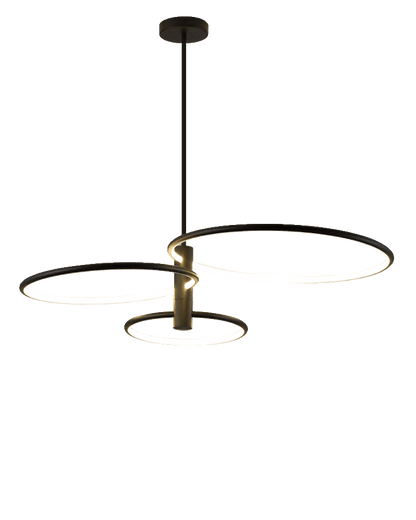 Diff 3 Black LED Rings Chandelier-DF2179