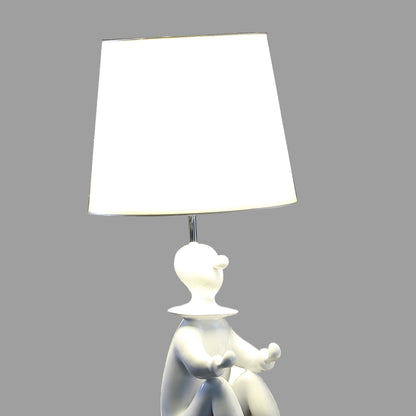 21.25" White Modern Clown Phone Holder Resin Table Lamp