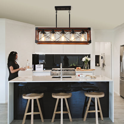 5-Light Retro Farmhouse Chandelier -DG2005