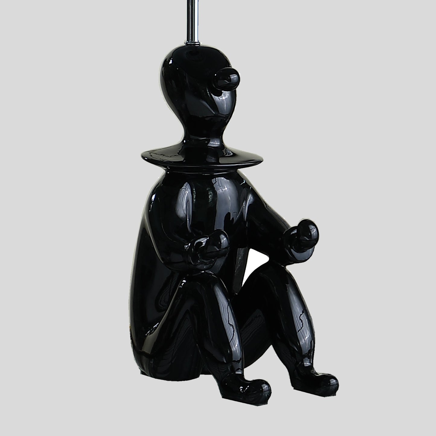 21.25" Black Modern Clown Phone Holder Resin Table Lamp
