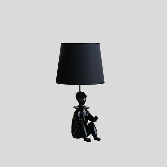 21.25" Black Modern Clown Phone Holder Resin Table Lamp