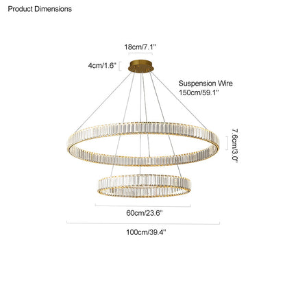 Diff 2 Tier Crystal Prism Circular Chandelier-DF2192