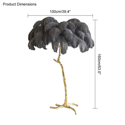 Diff Feather Palm Tree Floor Lamp-DF7000