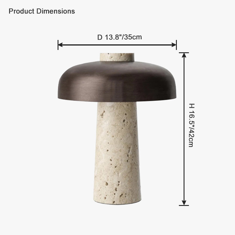 Diff Mushroom Travertine Table Lamp-DF8027