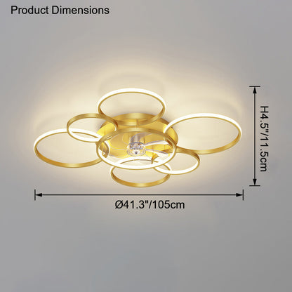 Diff Low Profile Ceiling Fan Chandelier with Remote-DF5050