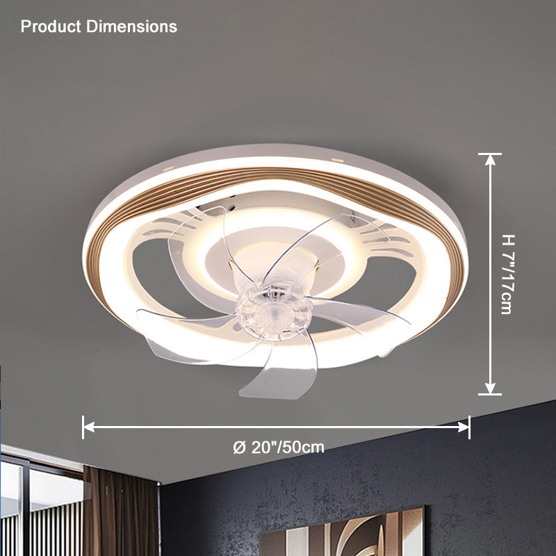 Diff Remote Oscillating Small Flush Mount Ceiling Fan with Dimmable Light-DF5042