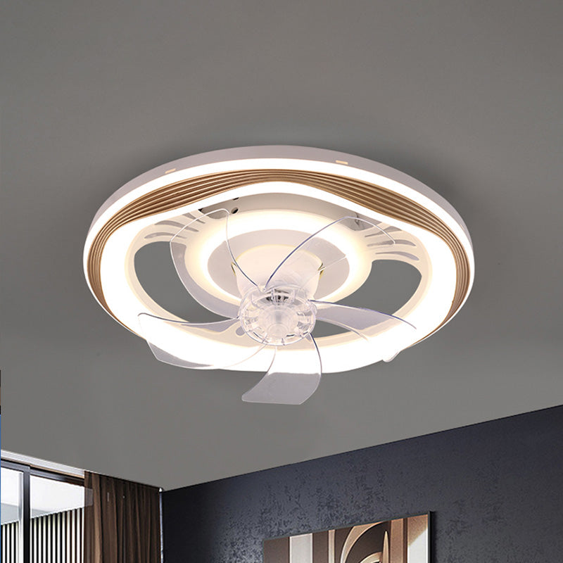 Diff Remote Oscillating Small Flush Mount Ceiling Fan with Dimmable Light-DF5042