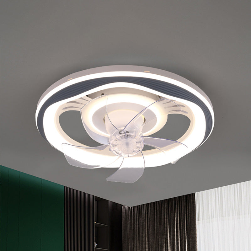 Diff Remote Oscillating Small Flush Mount Ceiling Fan with Dimmable Light-DF5042