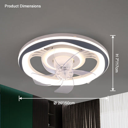 Diff Remote Oscillating Small Flush Mount Ceiling Fan with Dimmable Light-DF5042