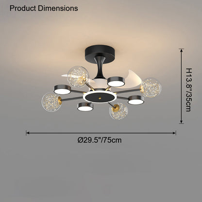 Diff Invisible Ceiling Fan Chandelier with Remote-DF5046