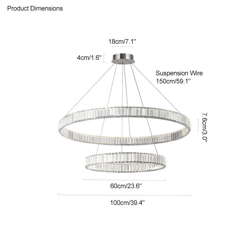 Diff 2 Tier Crystal Prism Circular Chandelier-DF2192