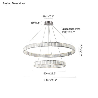 Diff 2 Tier Crystal Prism Circular Chandelier-DF2192