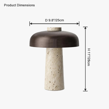 Diff Mushroom Travertine Table Lamp-DF8027