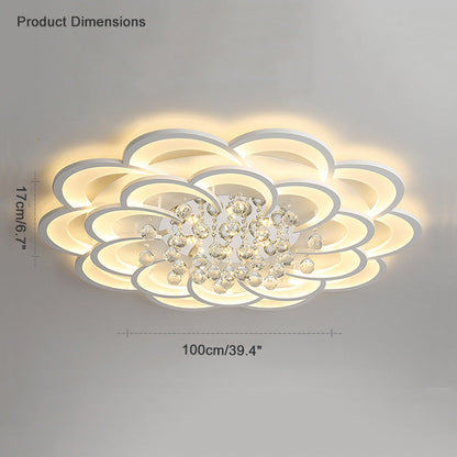 Diff Big Flower Crystal Ceiling Light-DF1078