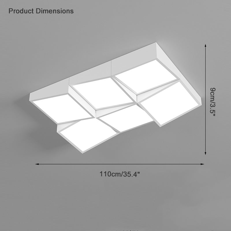 Diff Square/Scalloped Flush Mount Ceiling Light-DF1079