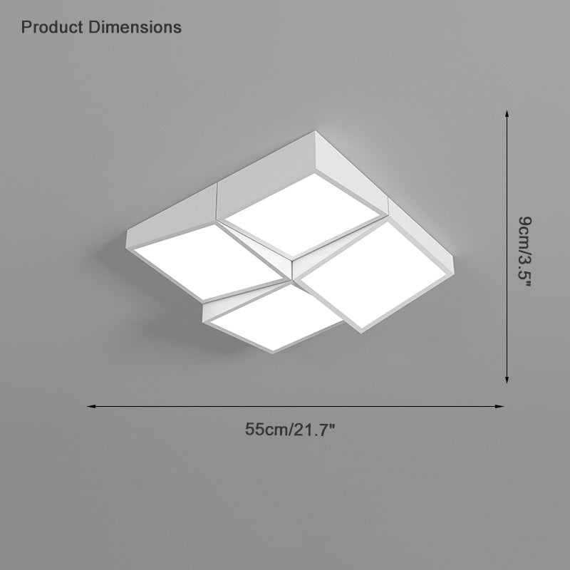 Diff Square/Scalloped Flush Mount Ceiling Light-DF1079