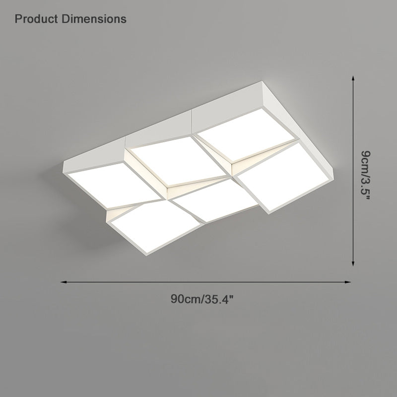 Diff Square/Scalloped Flush Mount Ceiling Light-DF1079